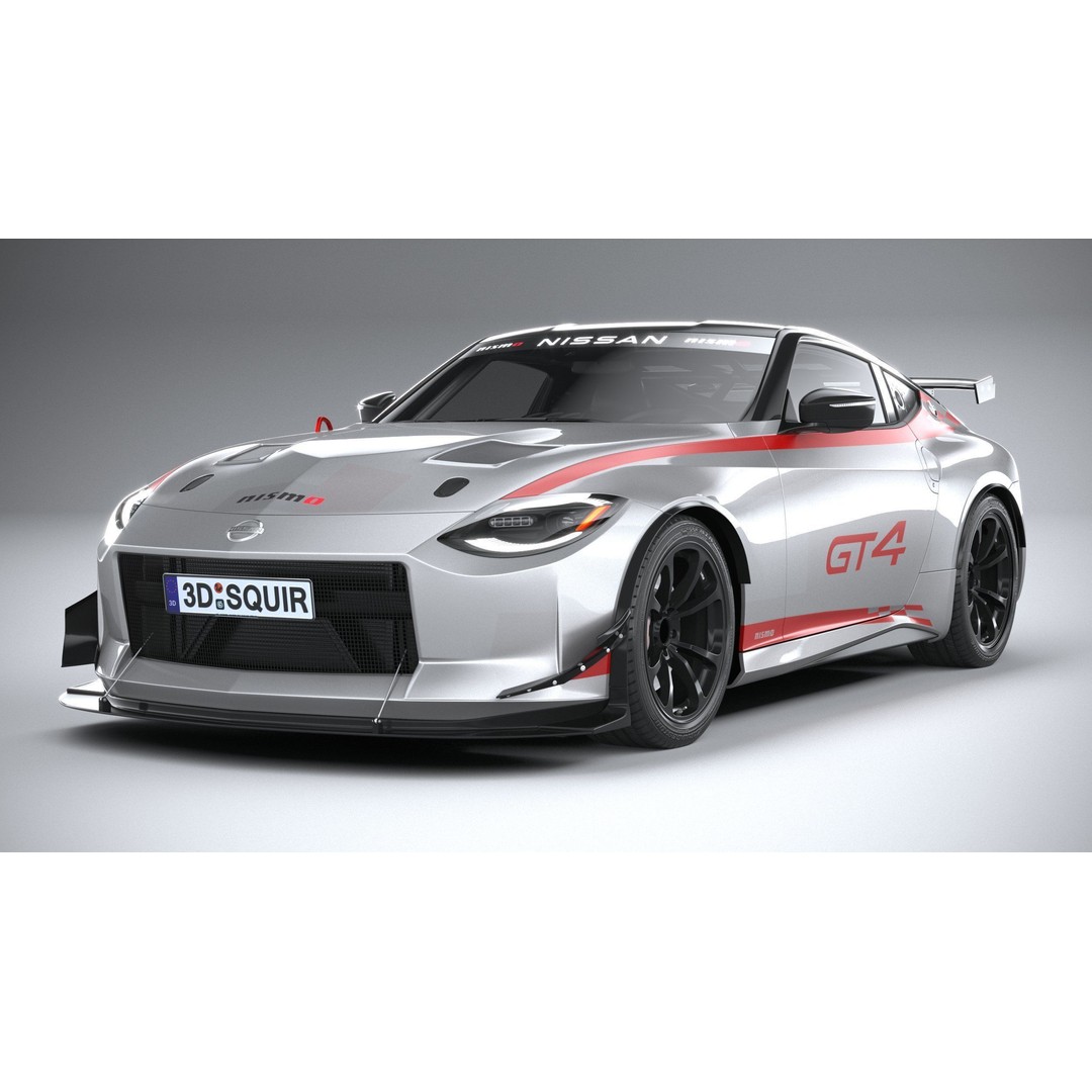 Nissan Z GT4 2023 3D Model – High Poly Race Car Asset, FBX, OBJ - View 4