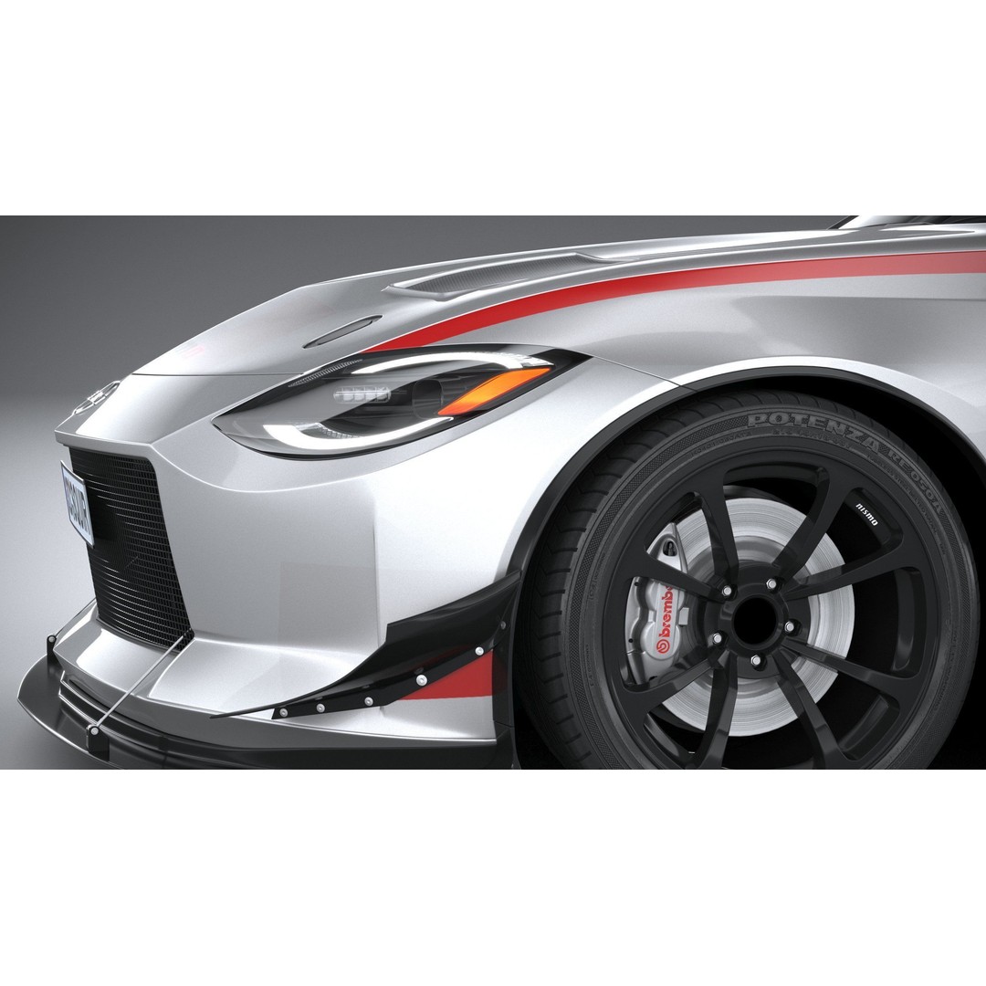 Nissan Z GT4 2023 3D Model – High Poly Race Car Asset, FBX, OBJ - View 5
