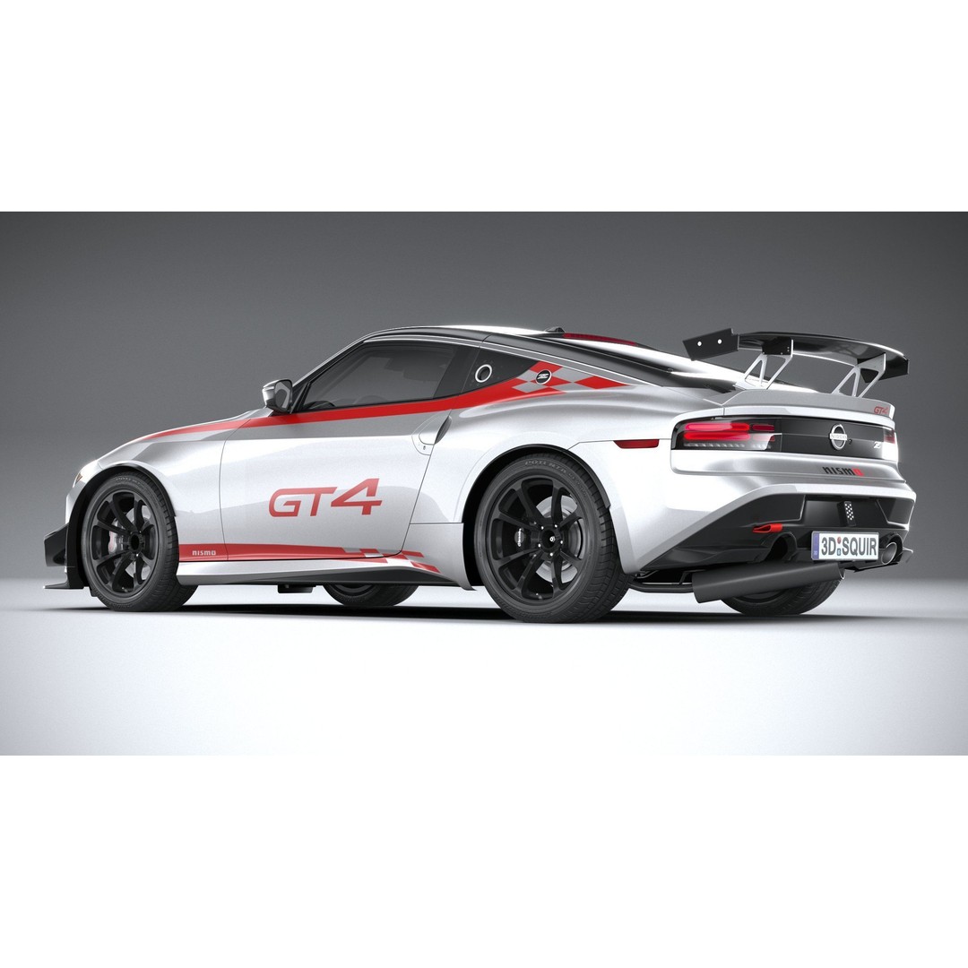 Nissan Z GT4 2023 3D Model – High Poly Race Car Asset, FBX, OBJ - View 7
