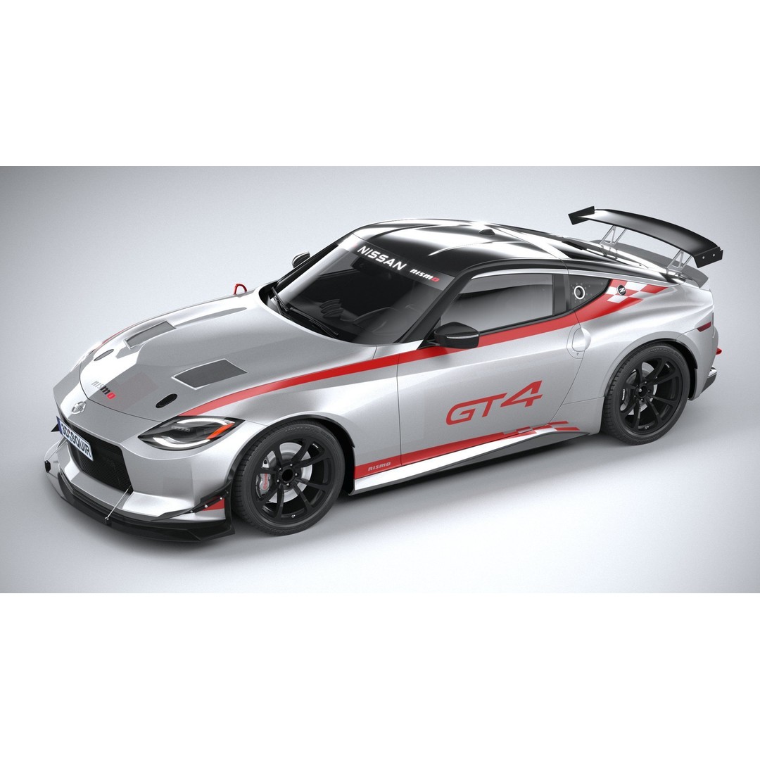 Nissan Z GT4 2023 3D Model – High Poly Race Car Asset, FBX, OBJ - View 9