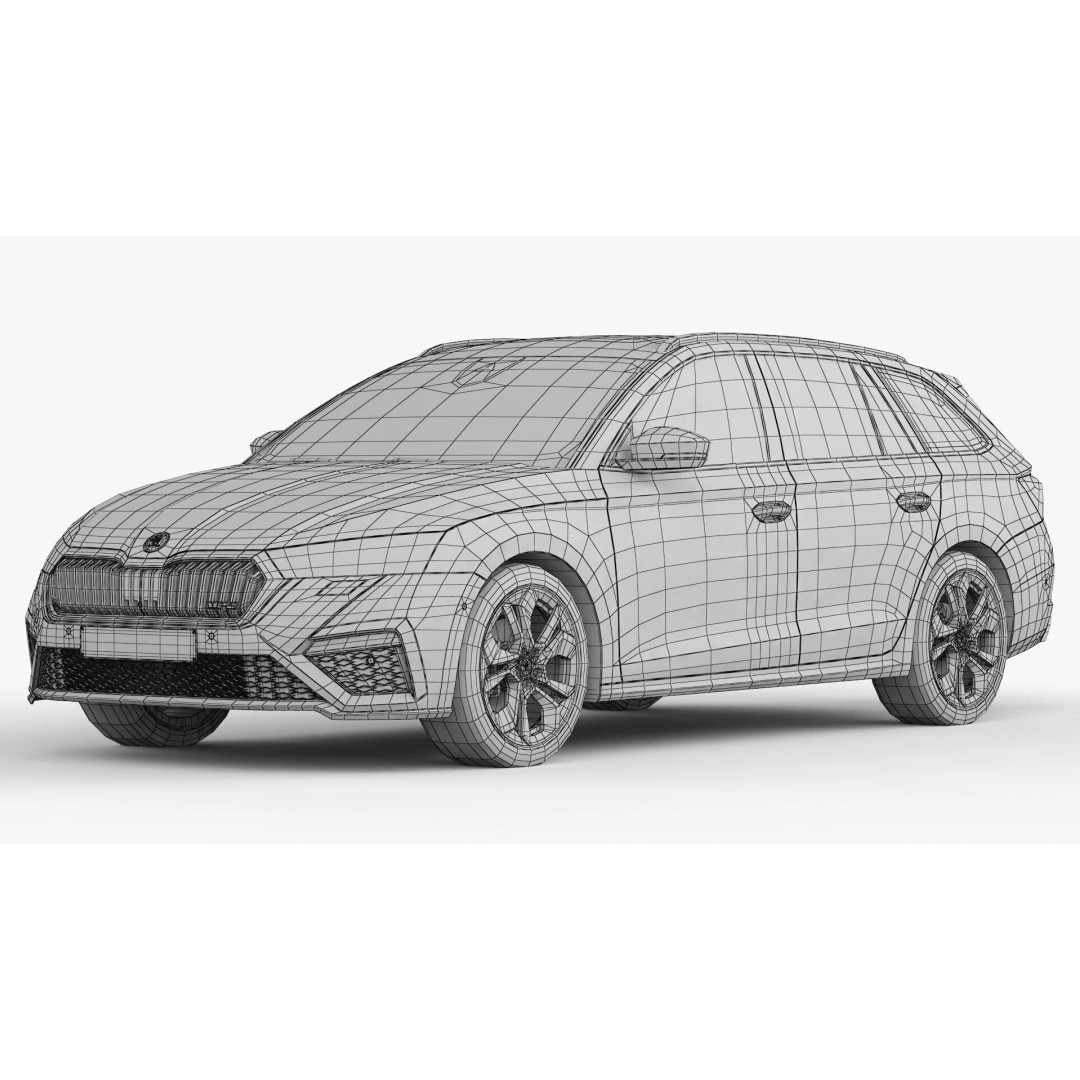 Skoda Octavia RS Combi 2020 3D Model – High Poly Car Asset, FBX, OBJ - View 20
