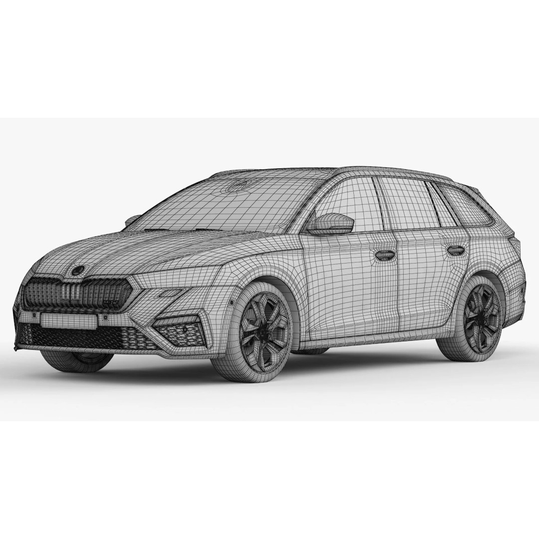 Skoda Octavia RS Combi 2020 3D Model – High Poly Car Asset, FBX, OBJ - View 21