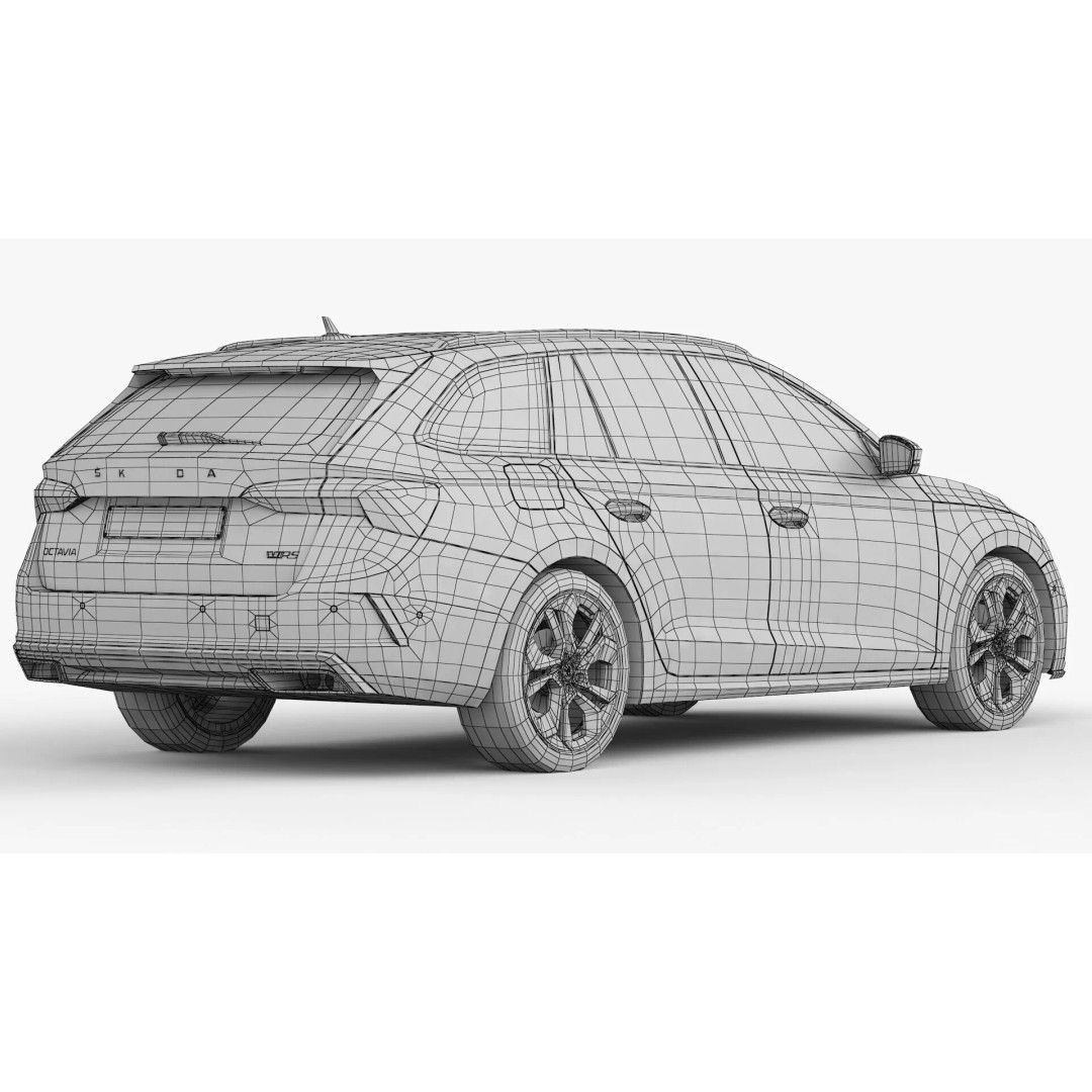 Skoda Octavia RS Combi 2020 3D Model – High Poly Car Asset, FBX, OBJ - View 22