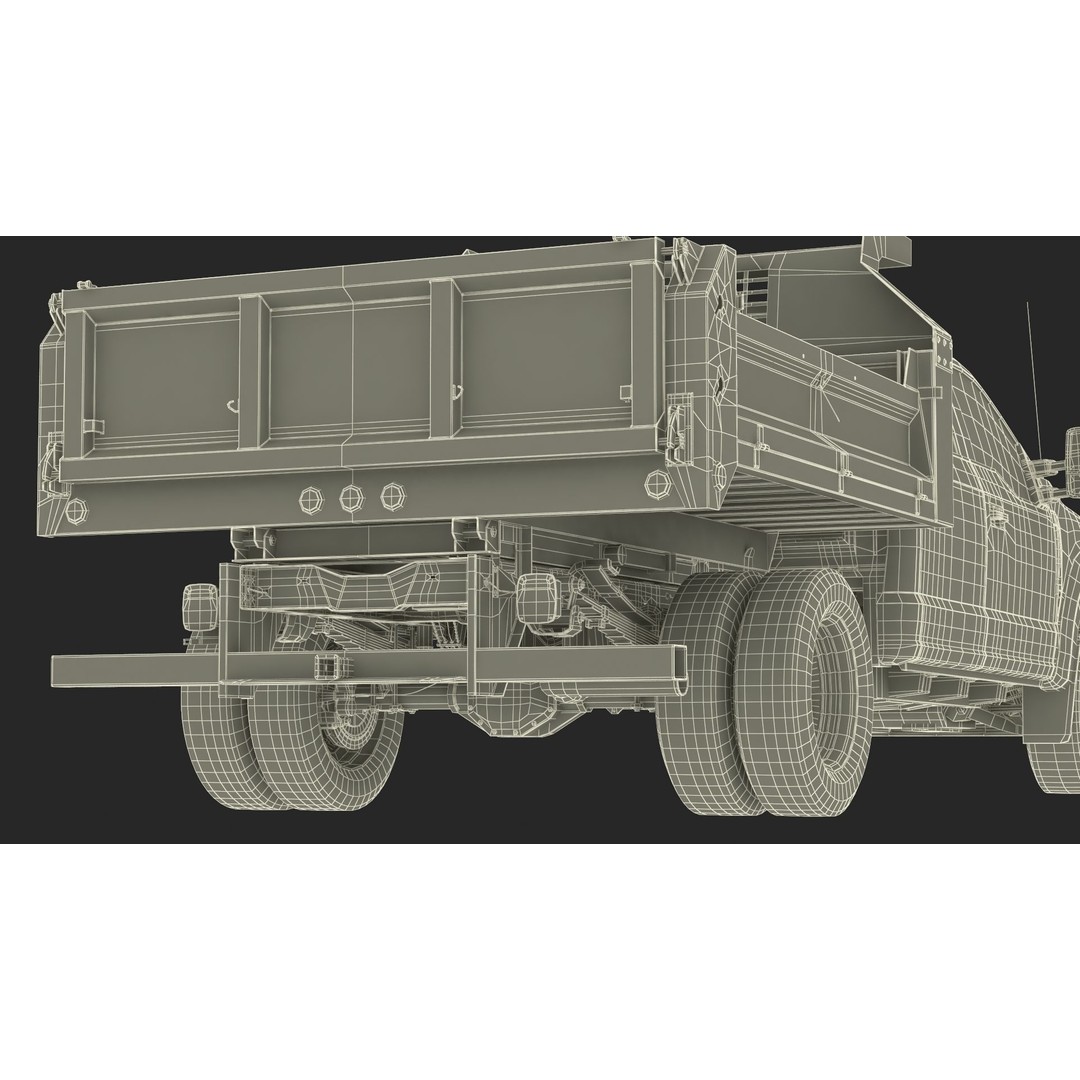 Pickup Truck 3D Model – Black Dump Vehicle, PBR Textures, FBX