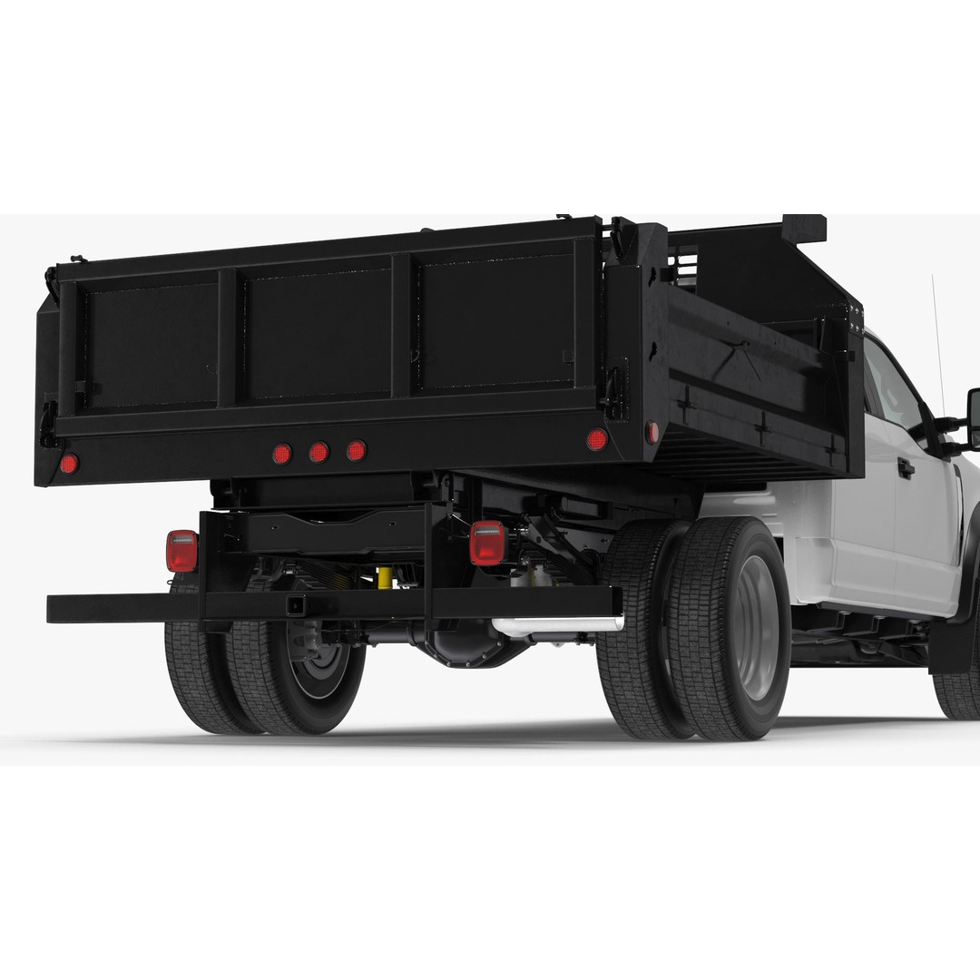 Pickup Truck 3D Model – Black Dump Vehicle, PBR Textures, FBX - View 10