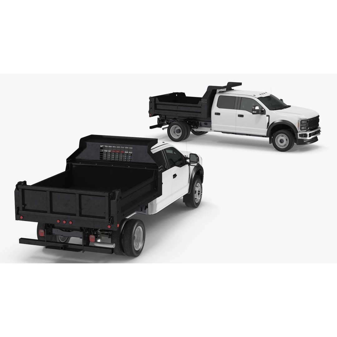 Pickup Truck 3D Model – Black Dump Vehicle, PBR Textures, FBX - View 11