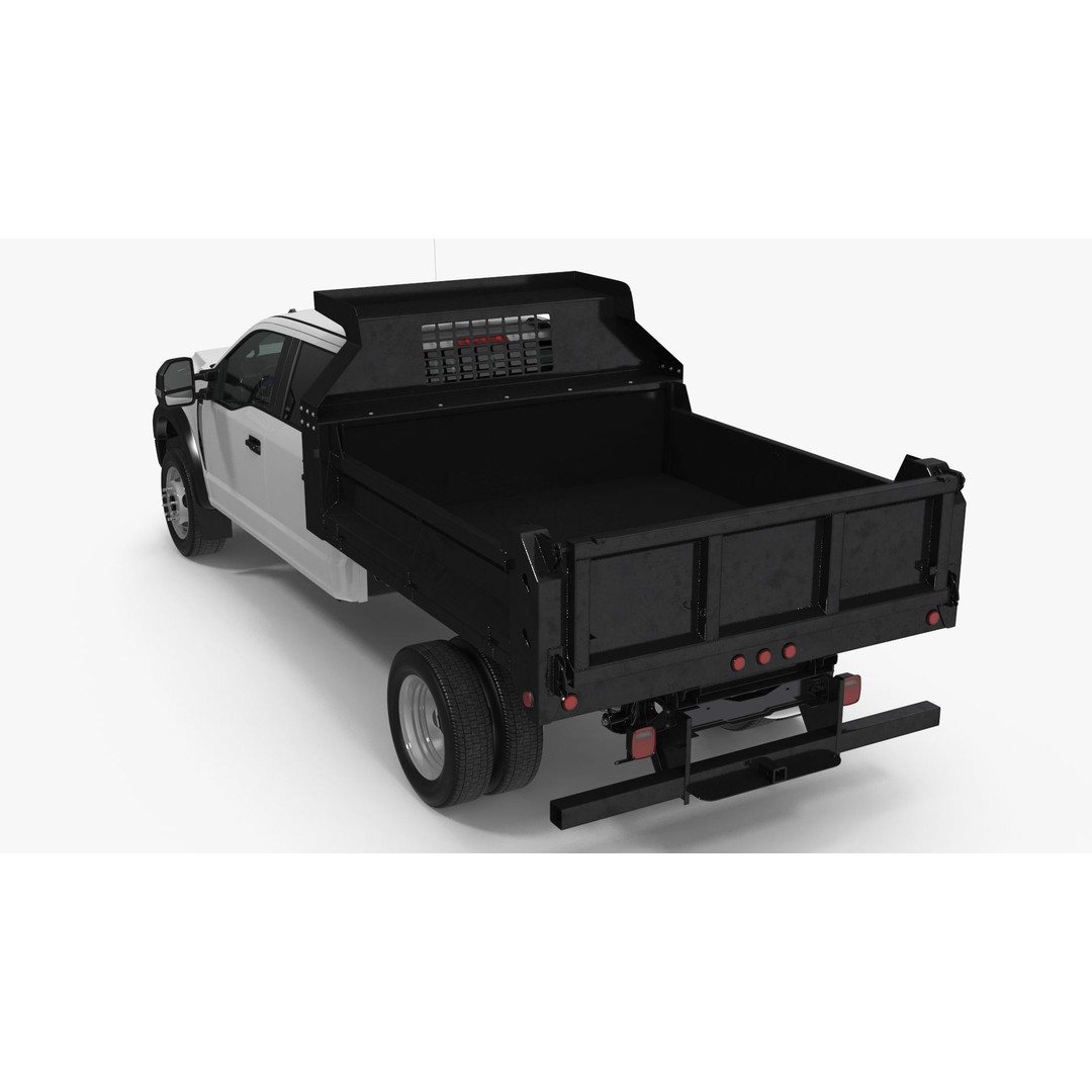 Pickup Truck 3D Model – Black Dump Vehicle, PBR Textures, FBX - View 16