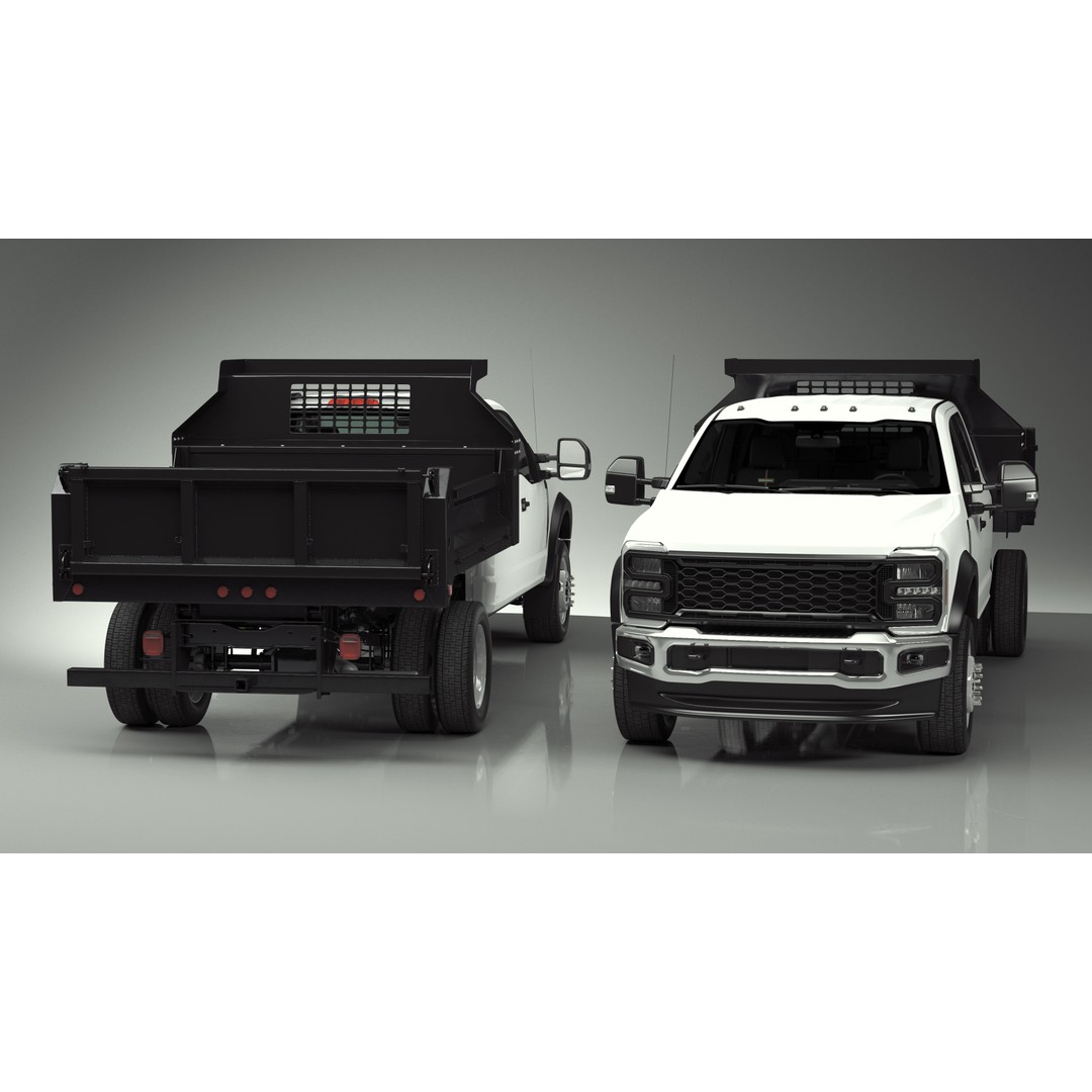 Pickup Truck 3D Model – Black Dump Vehicle, PBR Textures, FBX - View 18