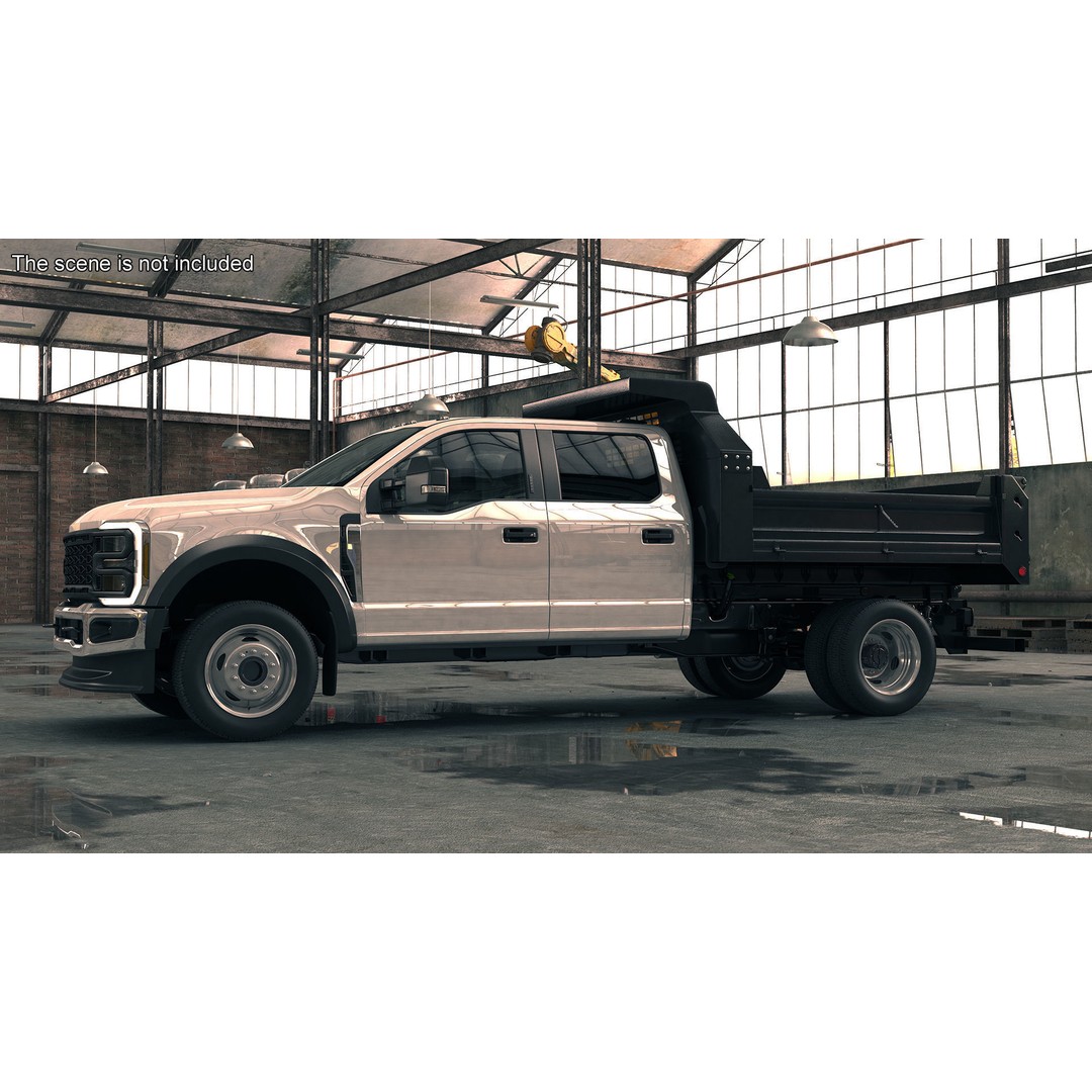 Pickup Truck 3D Model – Black Dump Vehicle, PBR Textures, FBX - View 21