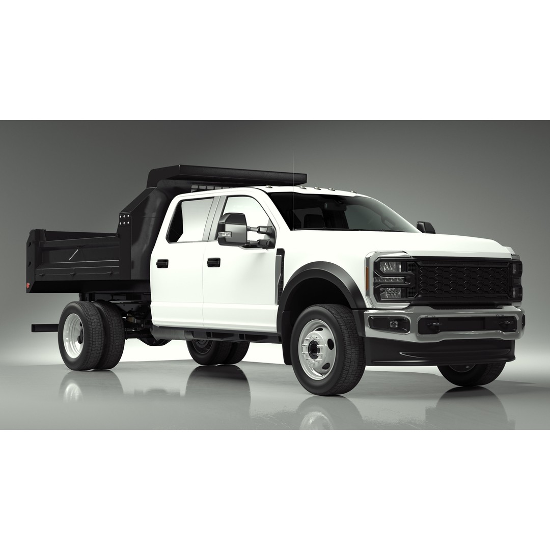 Pickup Truck 3D Model – Black Dump Vehicle, PBR Textures, FBX - View 22