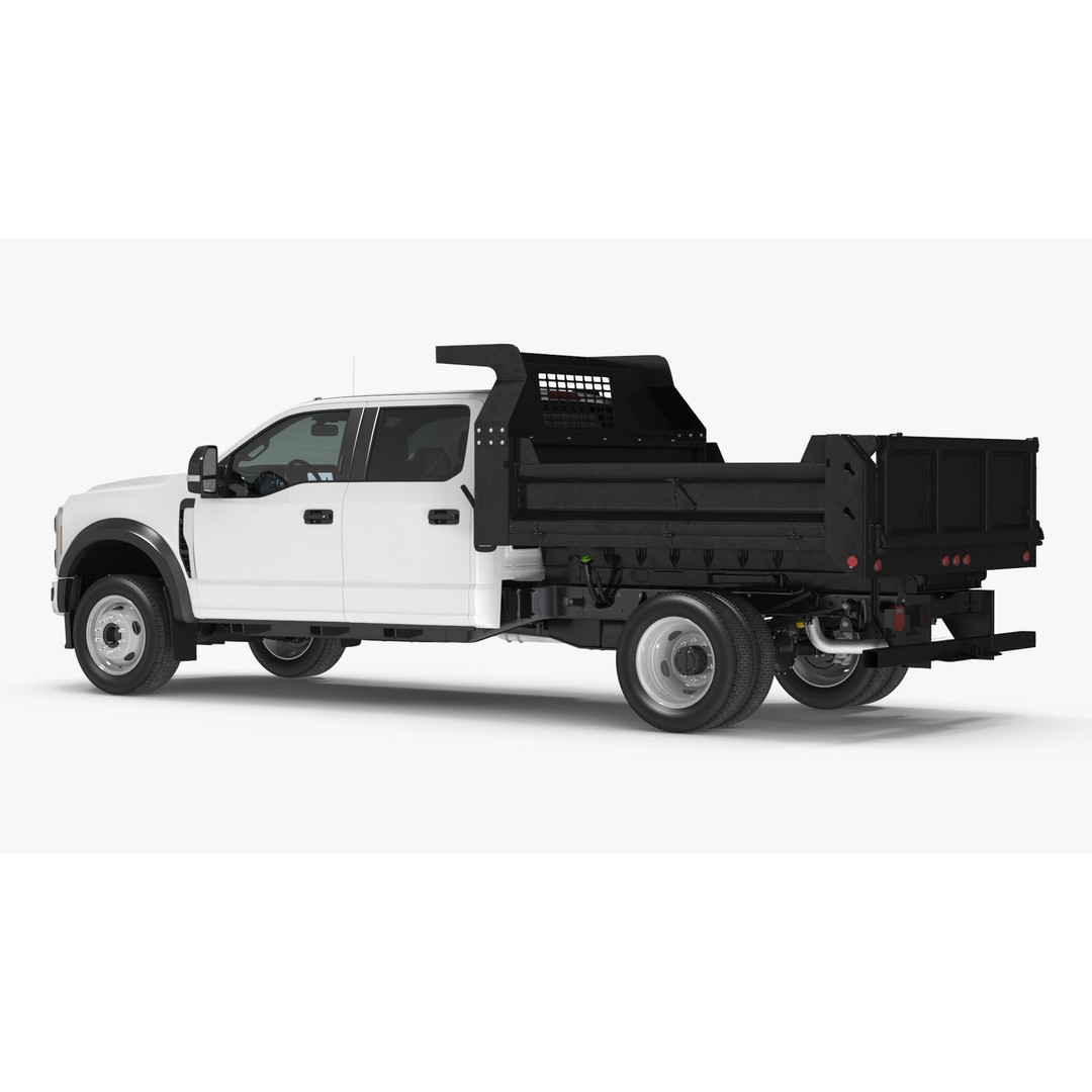 Pickup Truck 3D Model – Black Dump Vehicle, PBR Textures, FBX - View 23