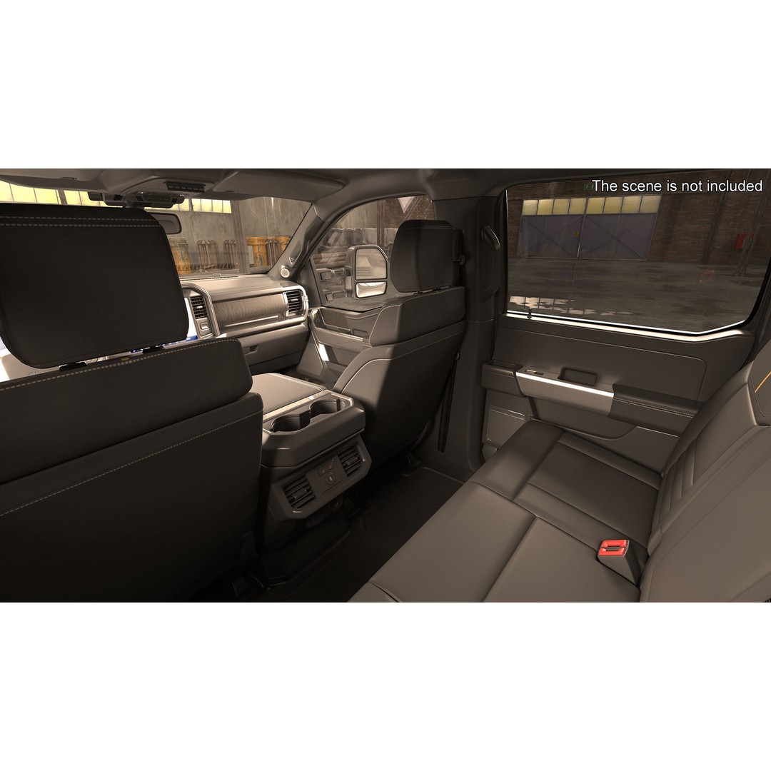 Pickup Truck 3D Model – Black Dump Vehicle, PBR Textures, FBX - View 25