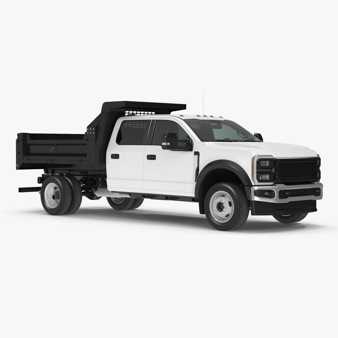 Pickup Truck 3D Model – Black Dump Vehicle, PBR Textures, FBX - View 3