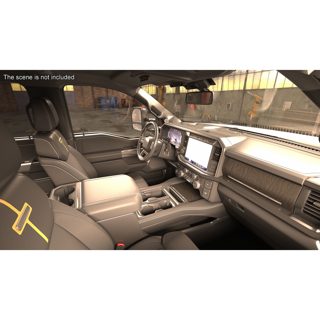 Pickup Truck 3D Model – Black Dump Vehicle, PBR Textures, FBX - View 30
