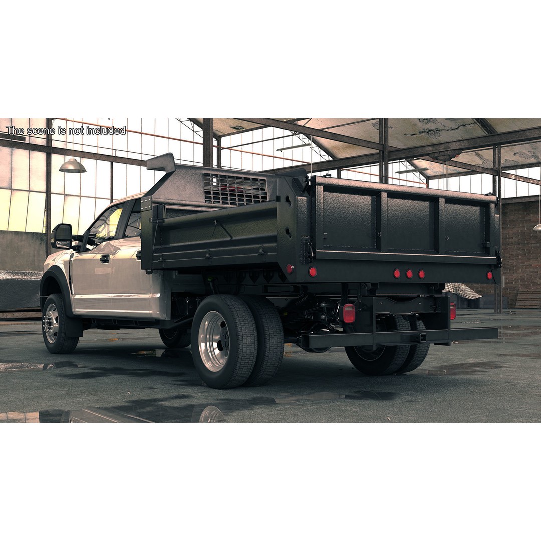 Pickup Truck 3D Model – Black Dump Vehicle, PBR Textures, FBX - View 32