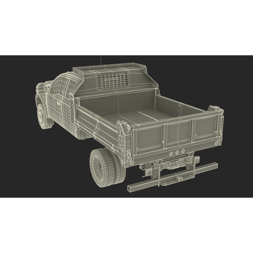 Pickup Truck 3D Model – Black Dump Vehicle, PBR Textures, FBX - View 38