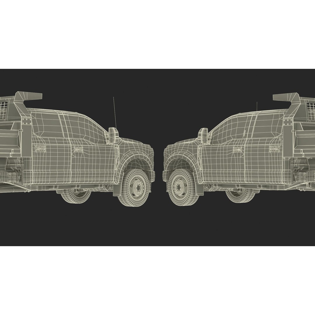 Pickup Truck 3D Model – Black Dump Vehicle, PBR Textures, FBX - View 39