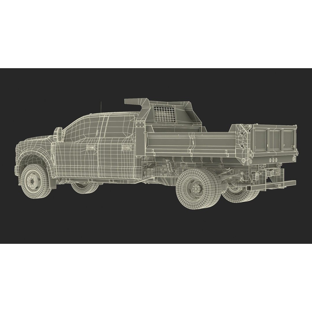 Pickup Truck 3D Model – Black Dump Vehicle, PBR Textures, FBX - View 43