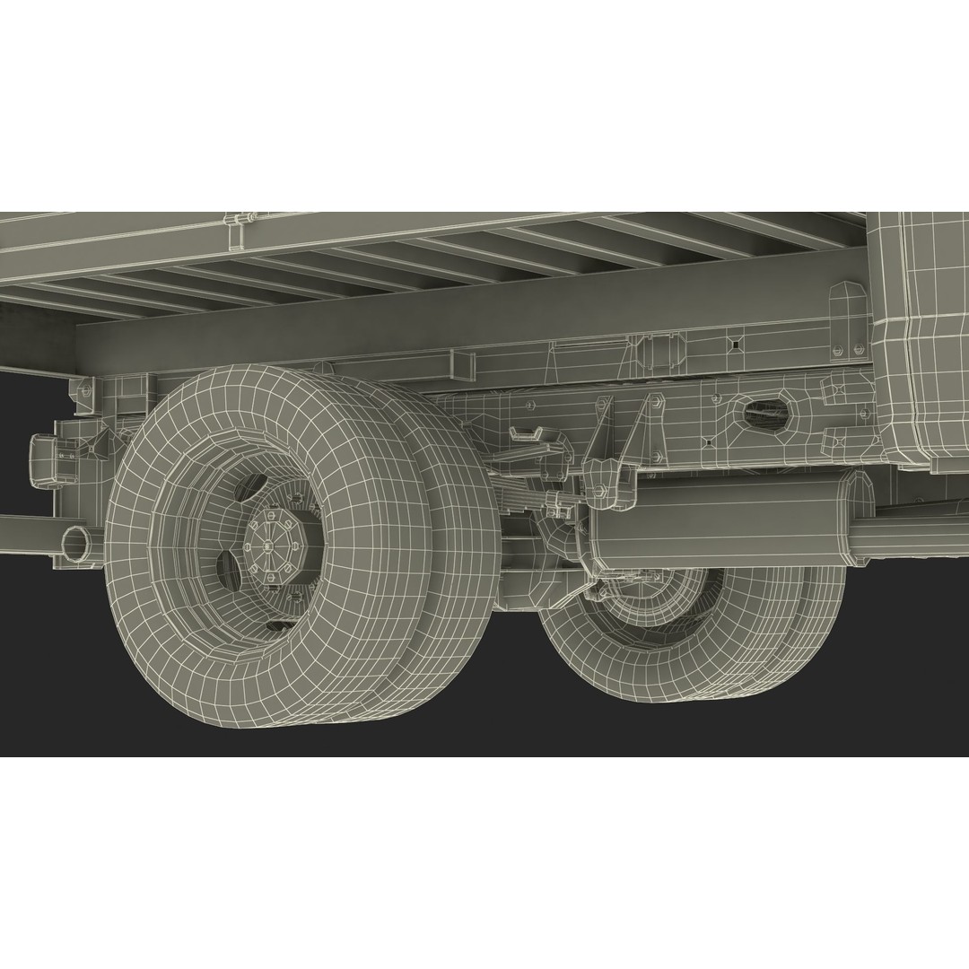 Pickup Truck 3D Model – Black Dump Vehicle, PBR Textures, FBX - View 47