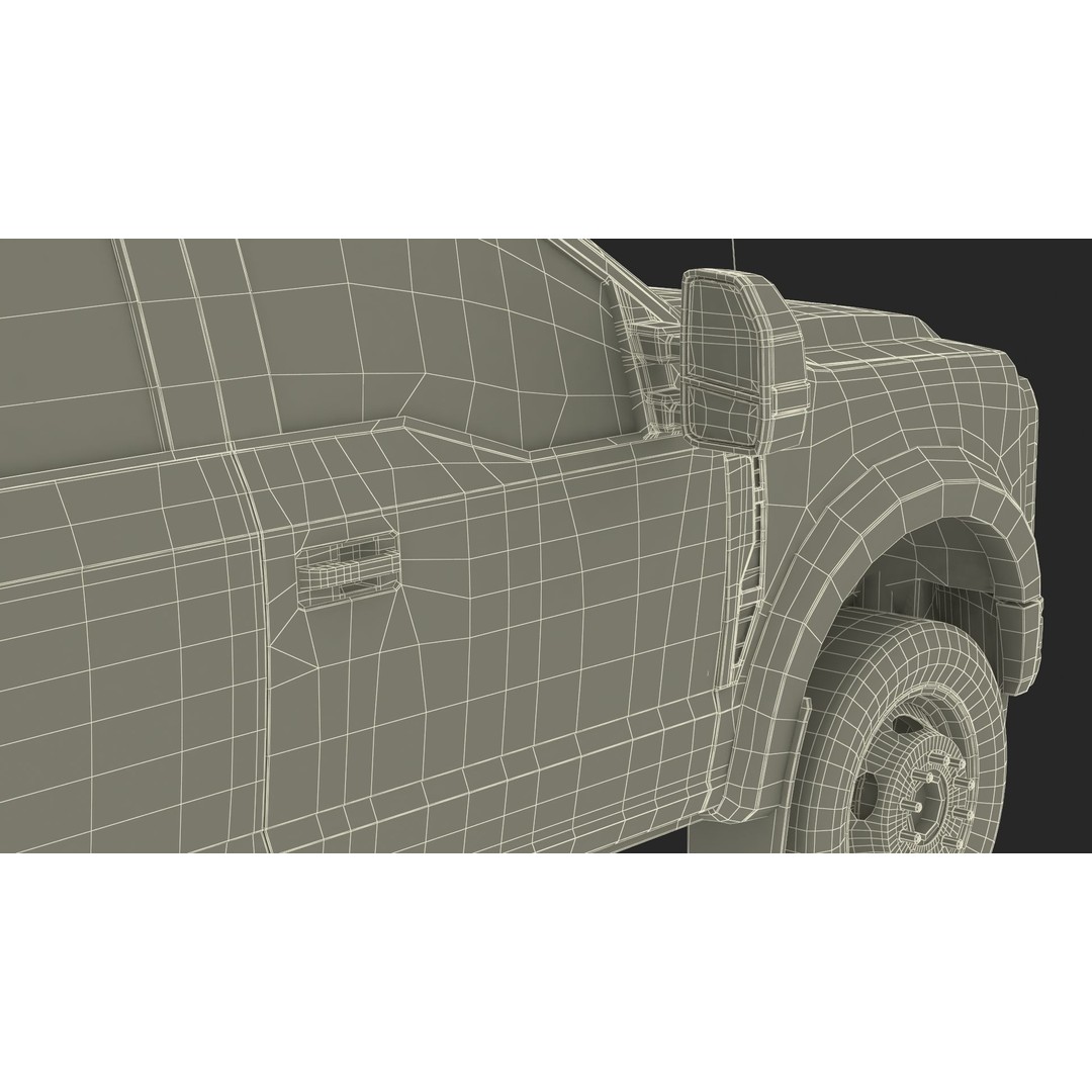 Pickup Truck 3D Model – Black Dump Vehicle, PBR Textures, FBX - View 48