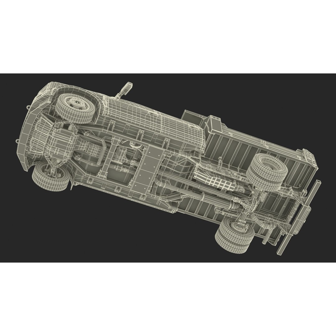 Pickup Truck 3D Model – Black Dump Vehicle, PBR Textures, FBX - View 49