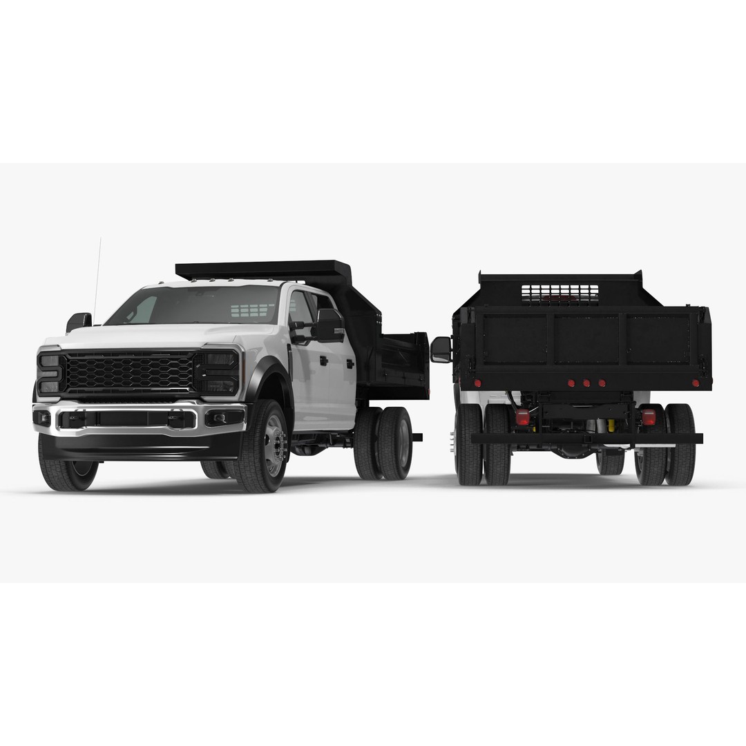 Pickup Truck 3D Model – Black Dump Vehicle, PBR Textures, FBX - View 5