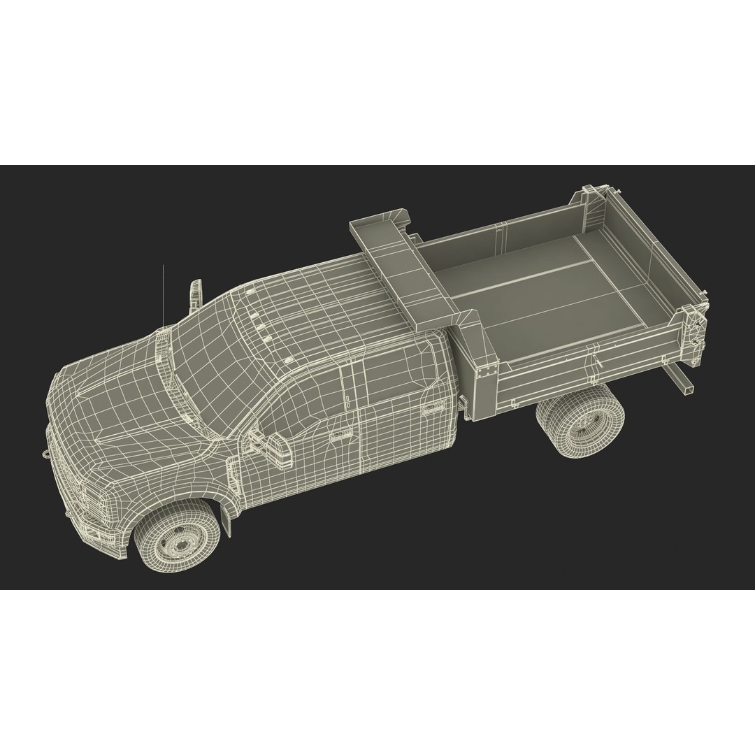 Pickup Truck 3D Model – Black Dump Vehicle, PBR Textures, FBX - View 50