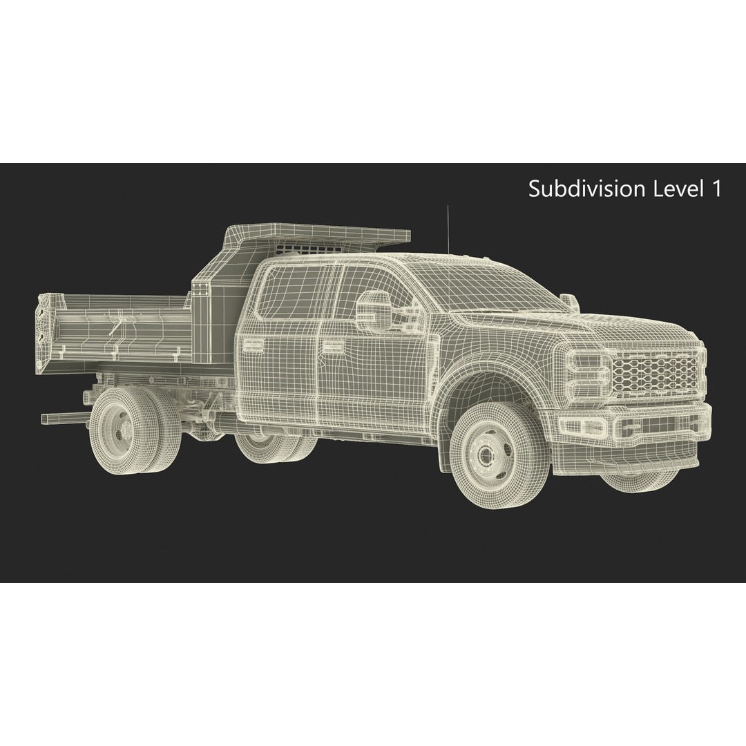 Pickup Truck 3D Model – Black Dump Vehicle, PBR Textures, FBX - View 51
