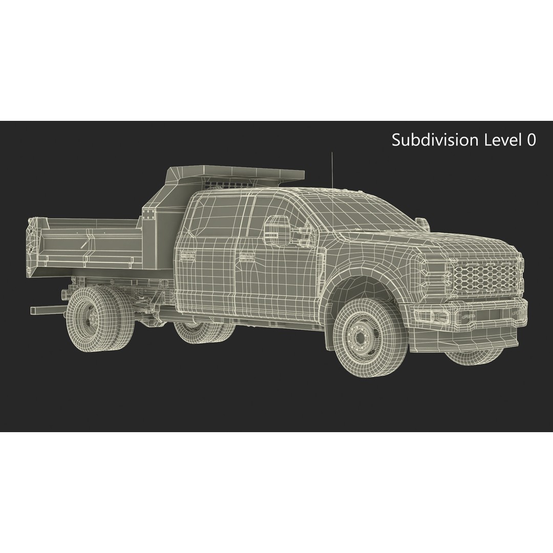 Pickup Truck 3D Model – Black Dump Vehicle, PBR Textures, FBX - View 52