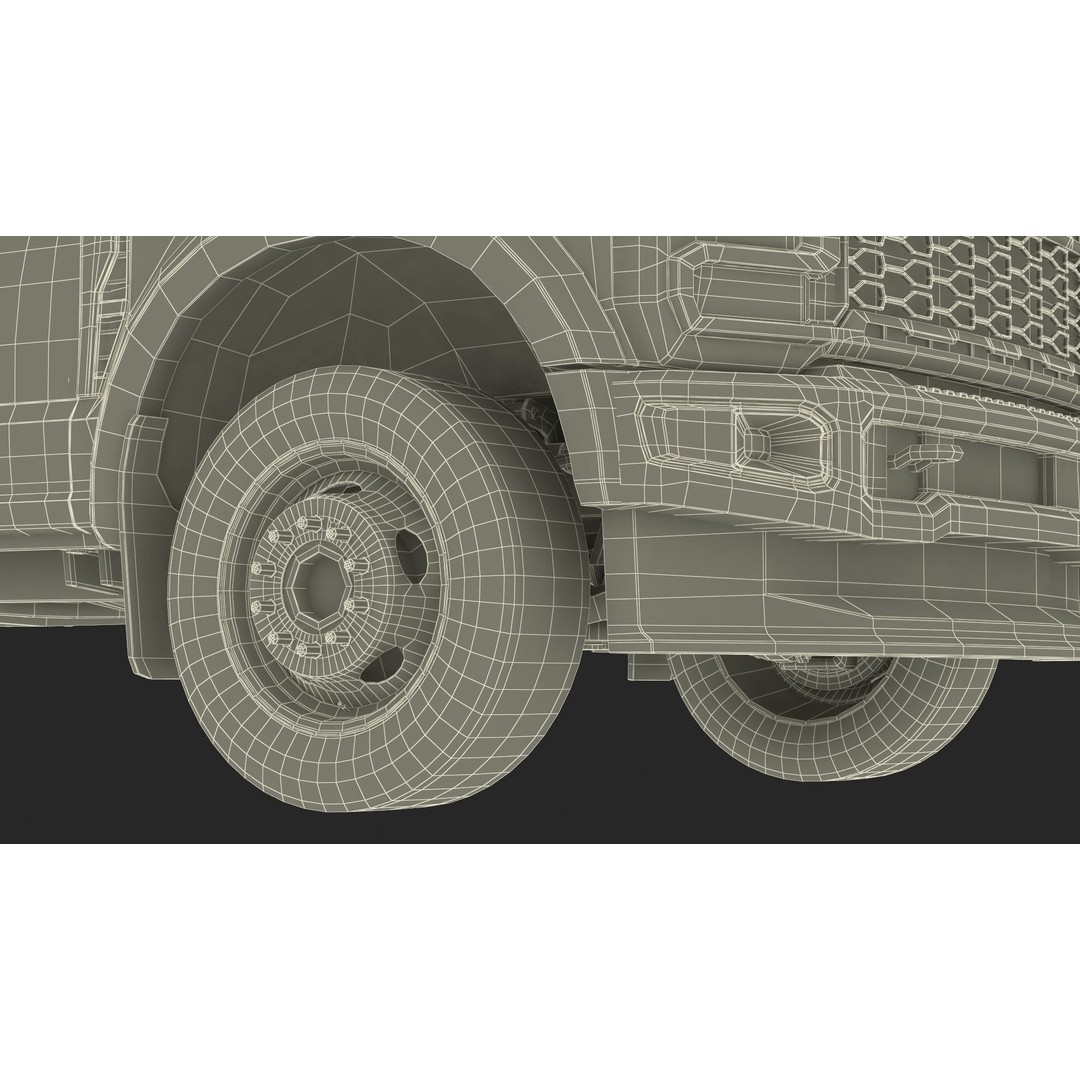 Pickup Truck 3D Model – Black Dump Vehicle, PBR Textures, FBX - View 53
