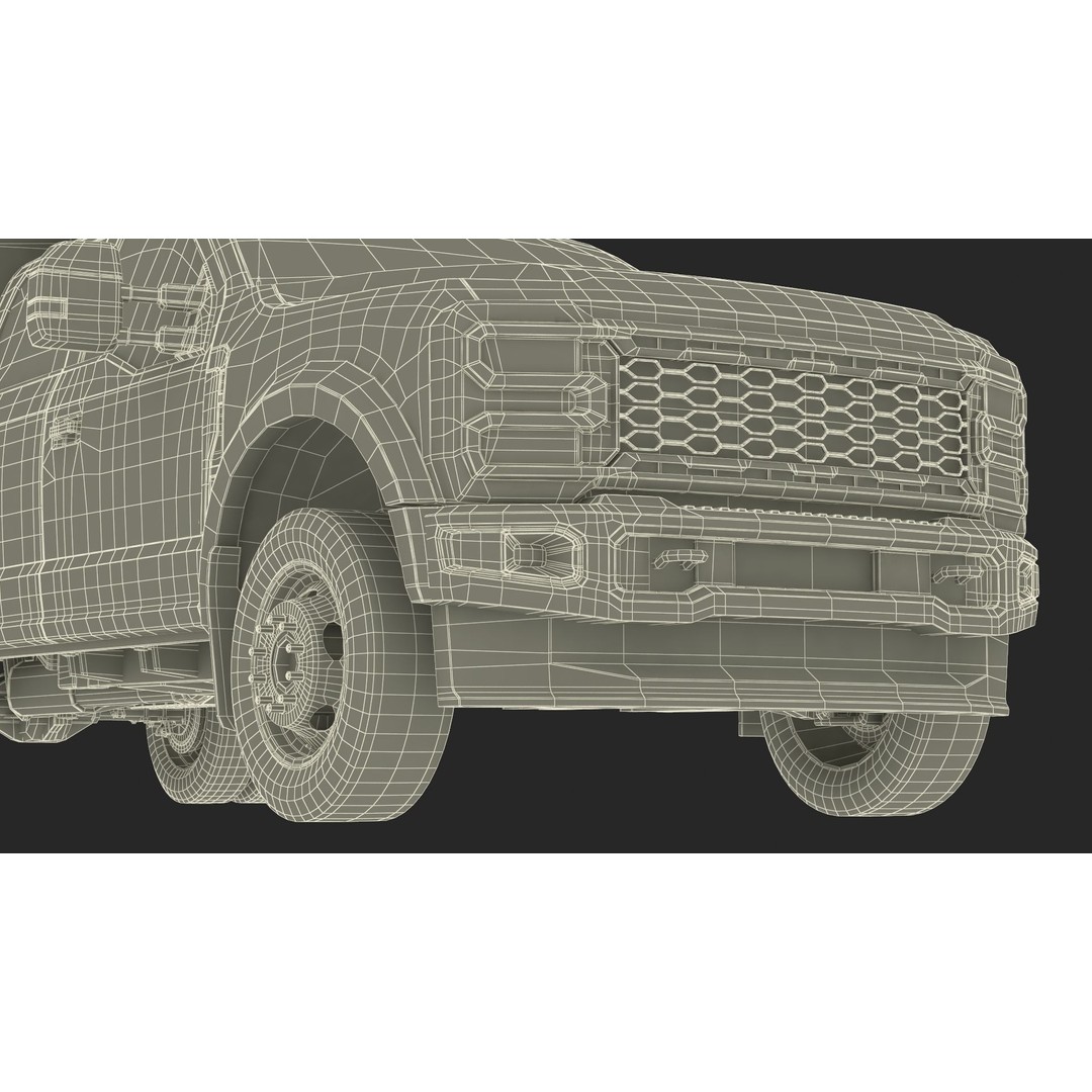 Pickup Truck 3D Model – Black Dump Vehicle, PBR Textures, FBX - View 54