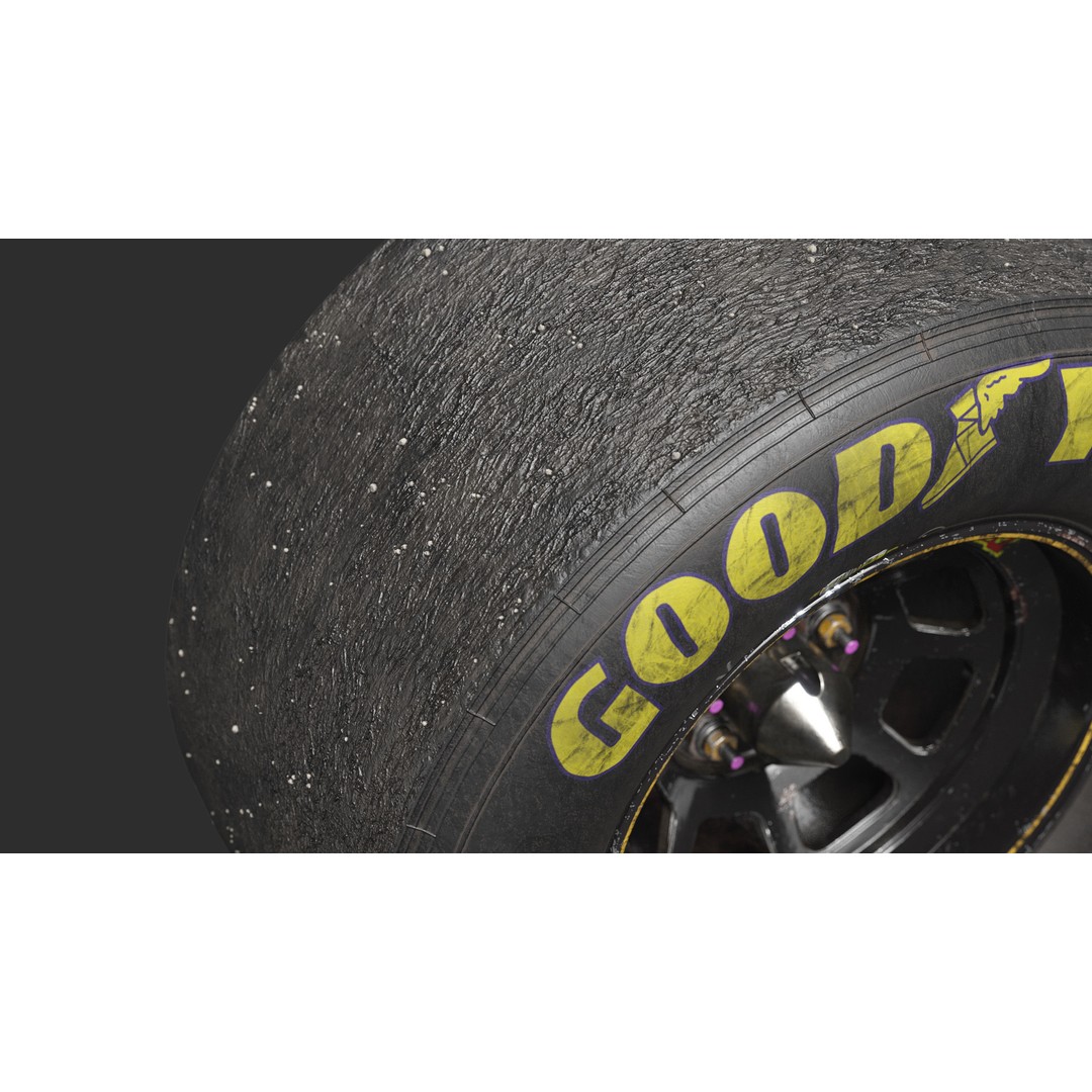 NASCAR Wheel 3D Model – Low Poly Racing Asset, FBX, PBR - View 12