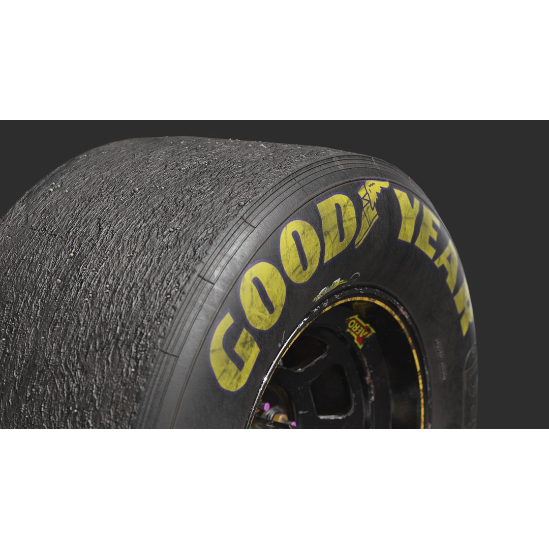 NASCAR Wheel 3D Model – Low Poly Racing Asset, FBX, PBR - View 6