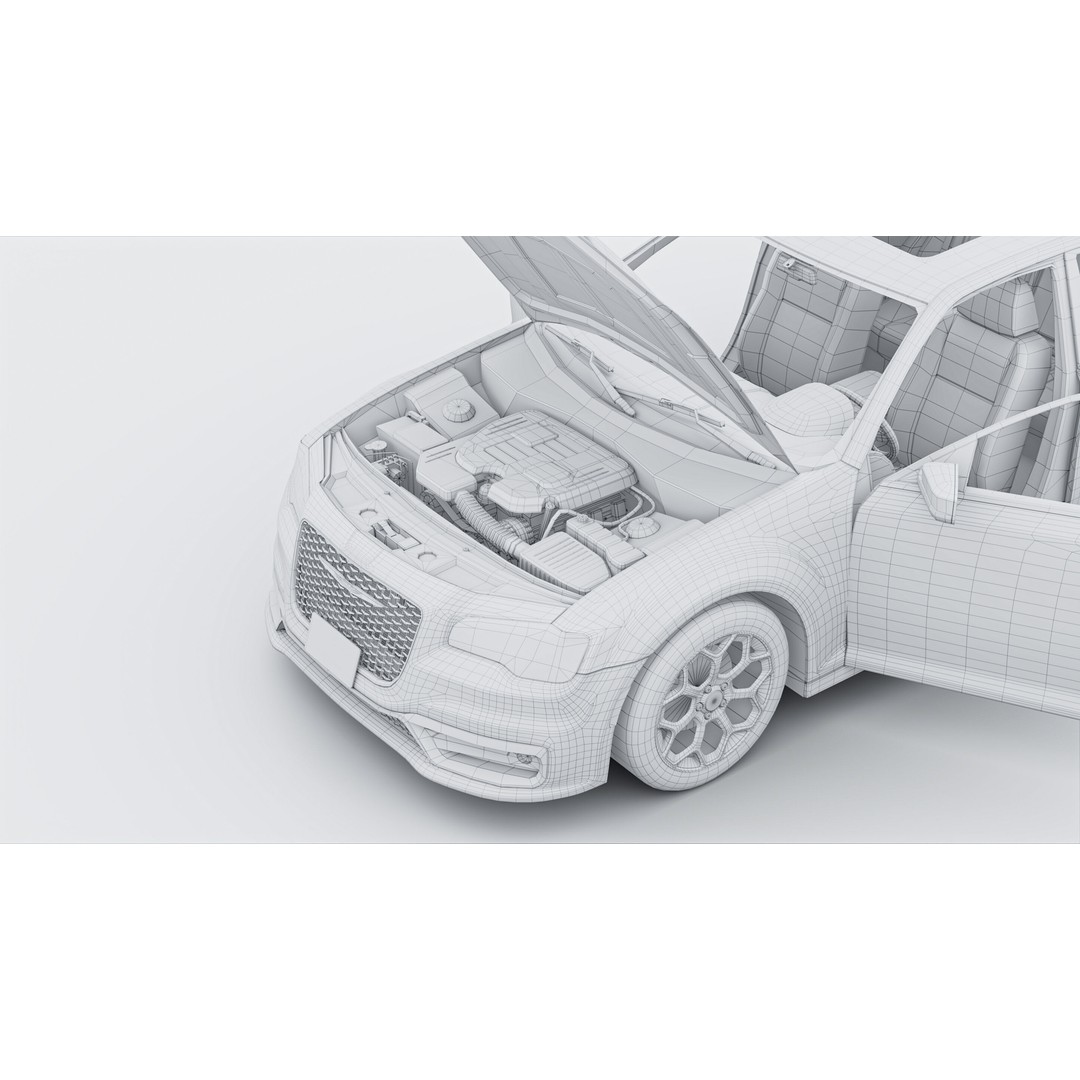 Chrysler C300 3D Model – Low Poly Game Ready Asset, FBX, OBJ - View 19
