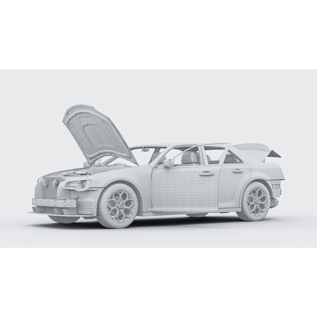 Chrysler C300 3D Model – Low Poly Game Ready Asset, FBX, OBJ - View 21