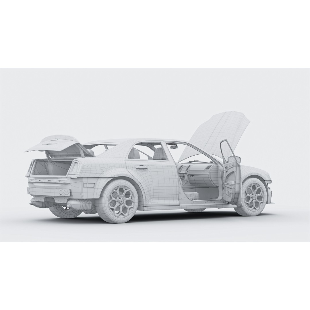 Chrysler C300 3D Model – Low Poly Game Ready Asset, FBX, OBJ - View 22