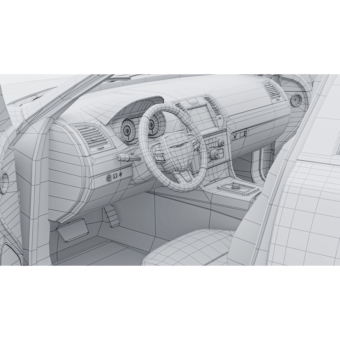 Chrysler C300 3D Model – Low Poly Game Ready Asset, FBX, OBJ - View 27