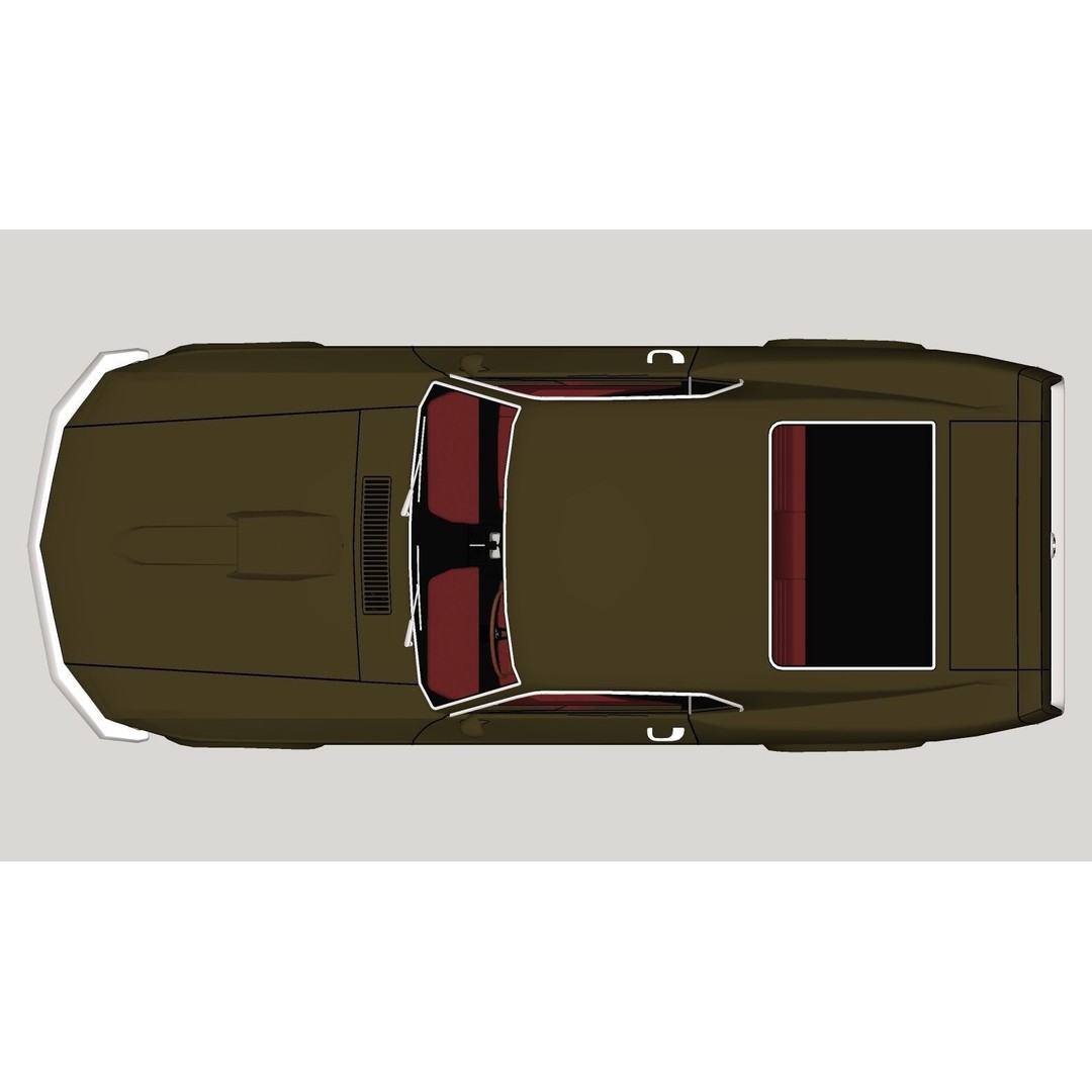 1970 Mustang 3D Model – High Poly & Low Poly Formats, Game Ready