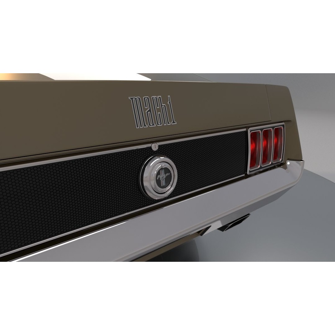 1970 Mustang 3D Model – High Poly & Low Poly Formats, Game Ready - View 12