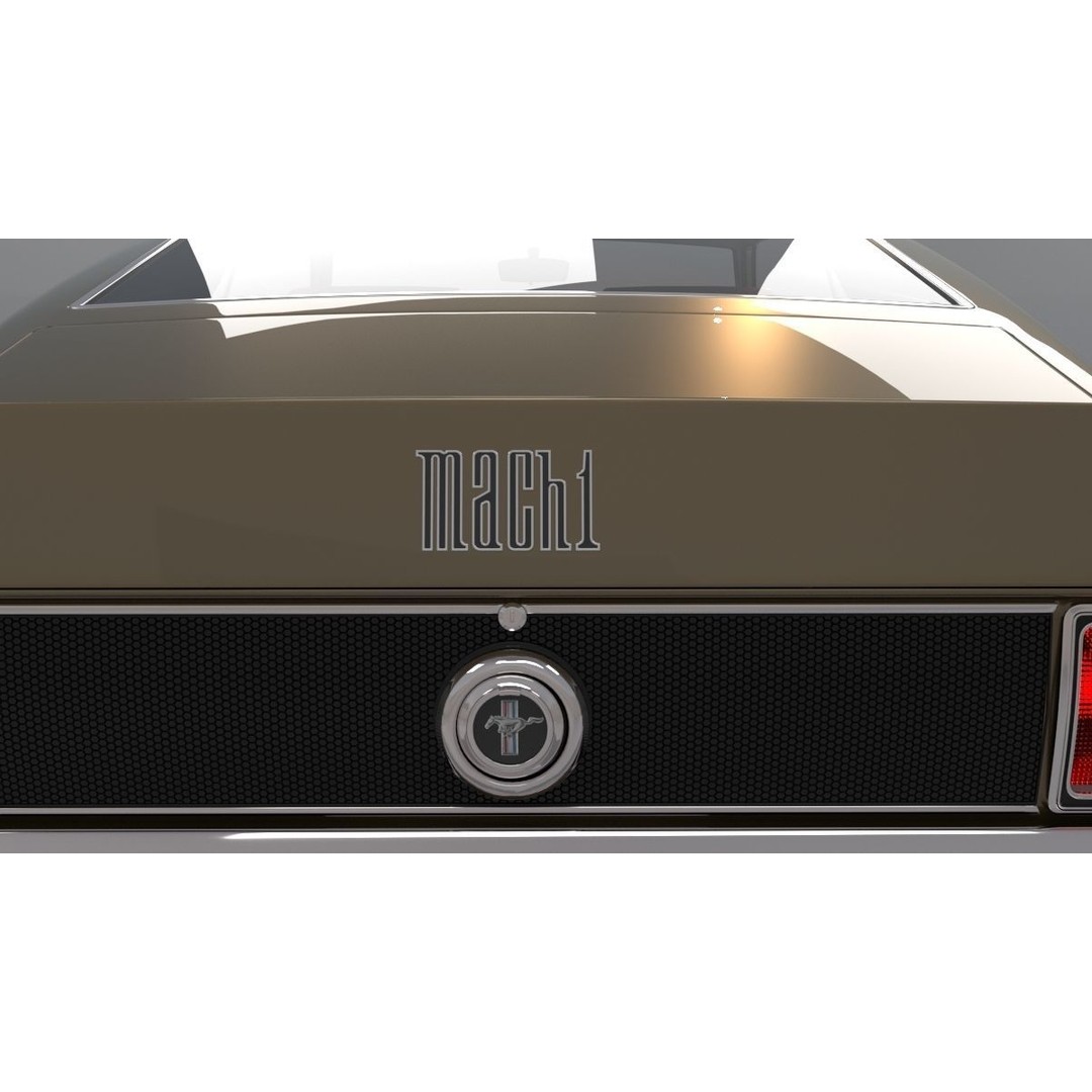 1970 Mustang 3D Model – High Poly & Low Poly Formats, Game Ready - View 13
