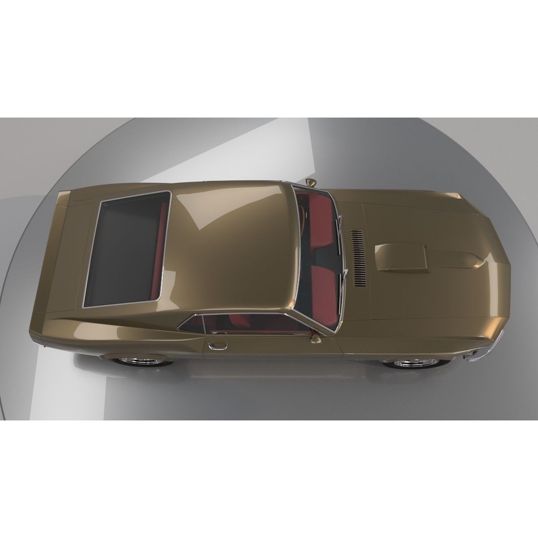 1970 Mustang 3D Model – High Poly & Low Poly Formats, Game Ready - View 14