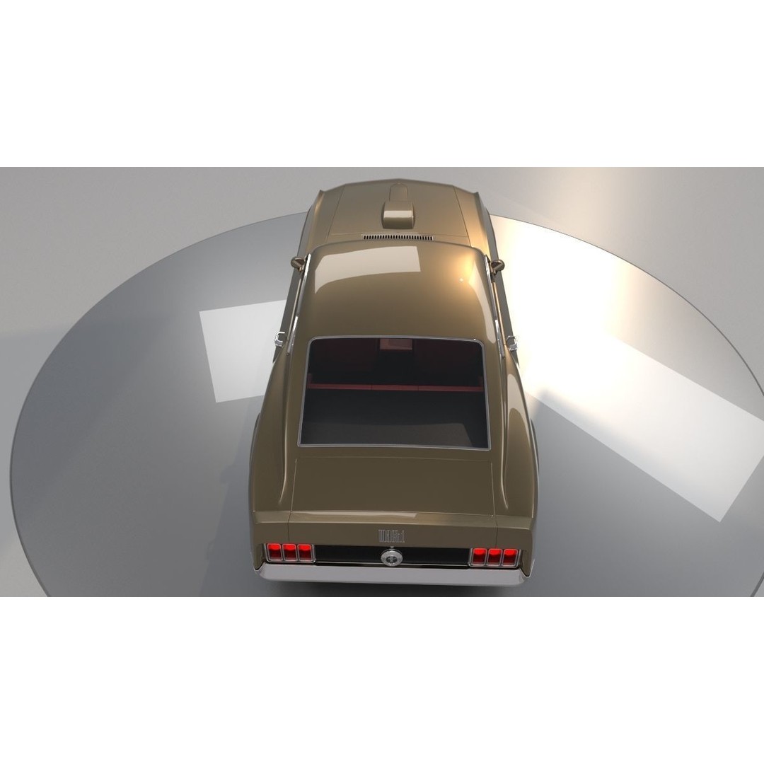 1970 Mustang 3D Model – High Poly & Low Poly Formats, Game Ready - View 16