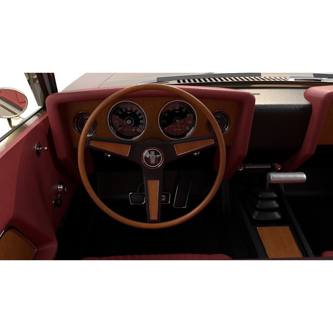 1970 Mustang 3D Model – High Poly & Low Poly Formats, Game Ready - View 18