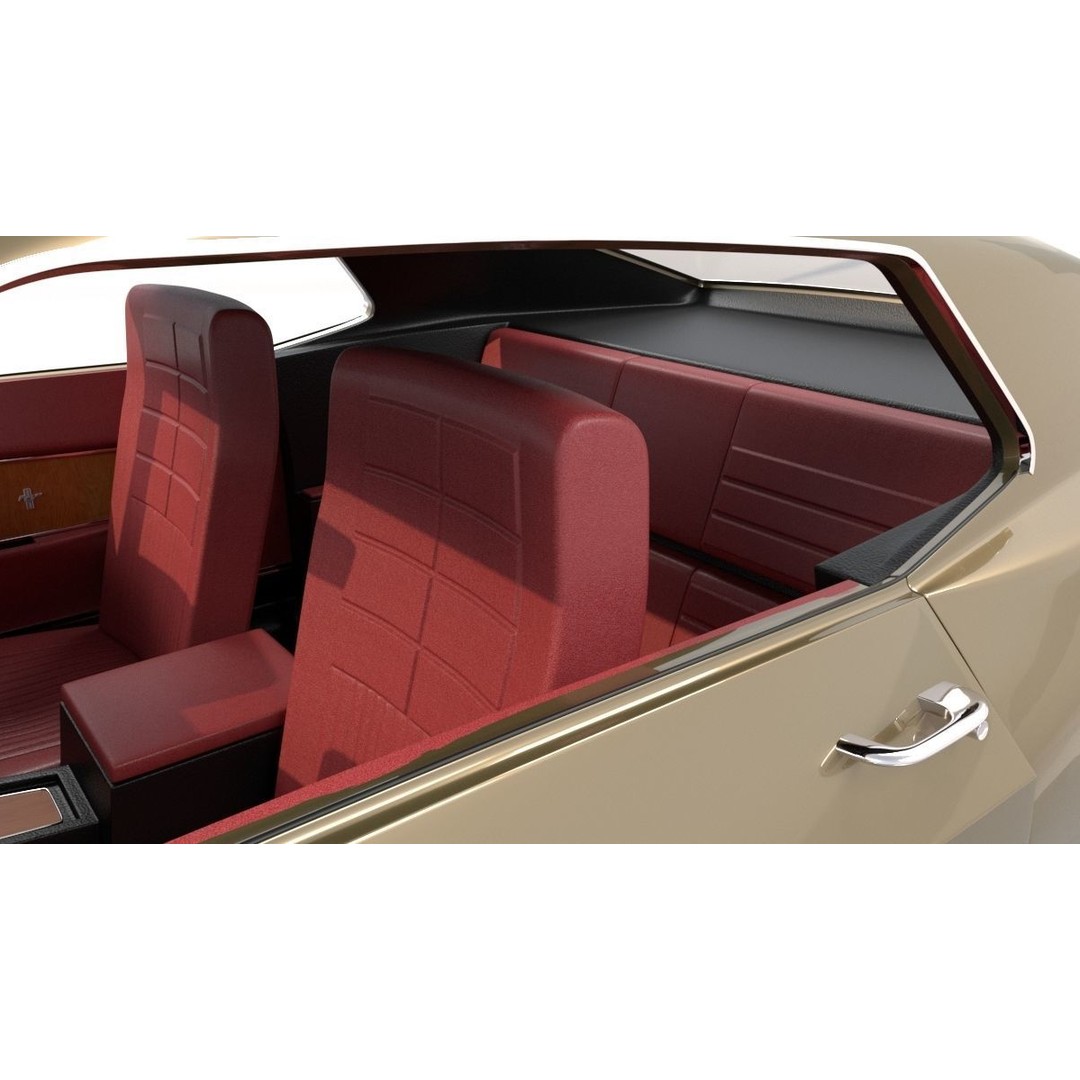 1970 Mustang 3D Model – High Poly & Low Poly Formats, Game Ready - View 19