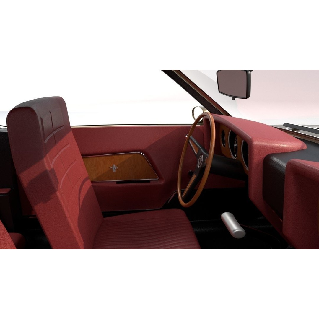 1970 Mustang 3D Model – High Poly & Low Poly Formats, Game Ready - View 20