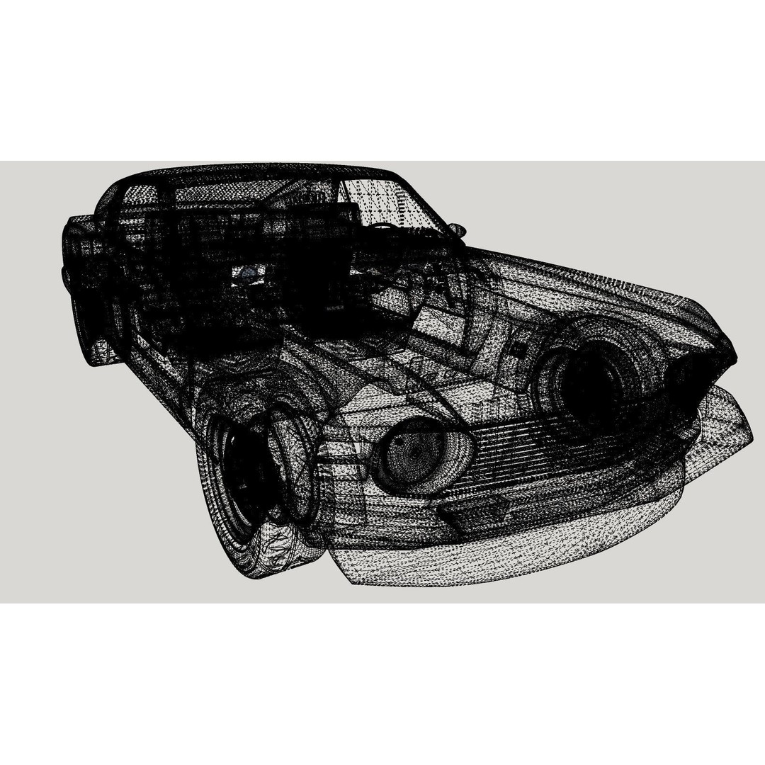 1970 Mustang 3D Model – High Poly & Low Poly Formats, Game Ready - View 23
