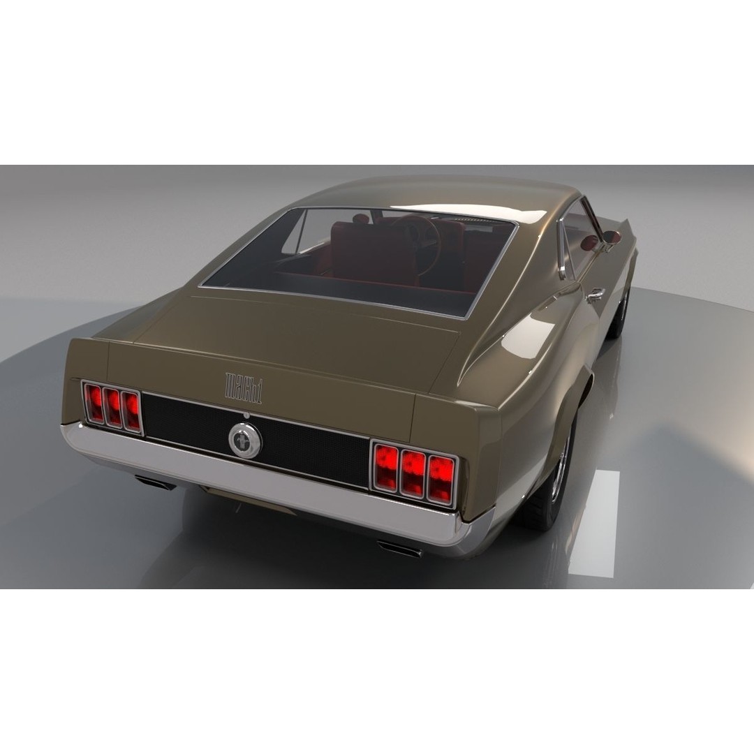 1970 Mustang 3D Model – High Poly & Low Poly Formats, Game Ready - View 3