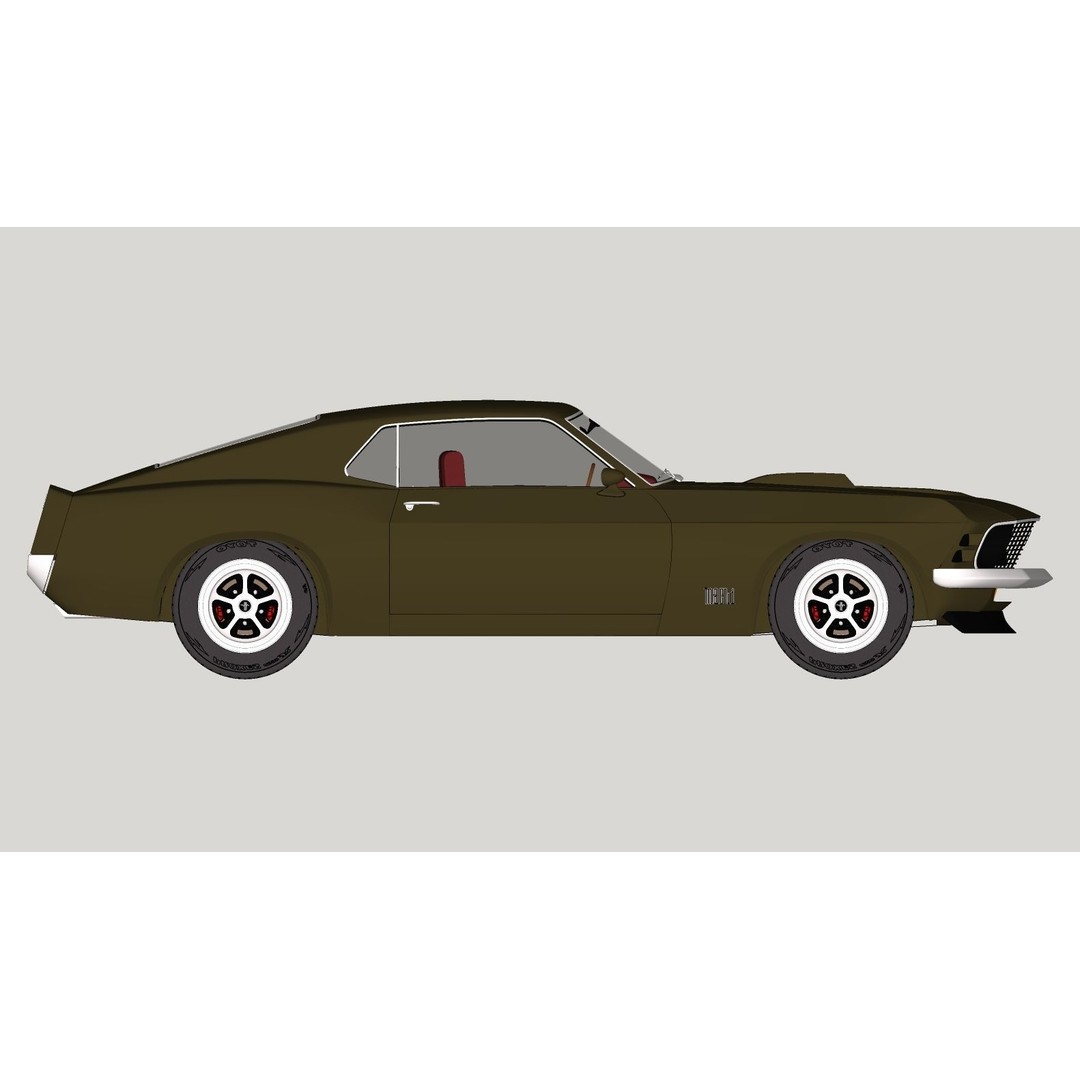 1970 Mustang 3D Model – High Poly & Low Poly Formats, Game Ready - View 30