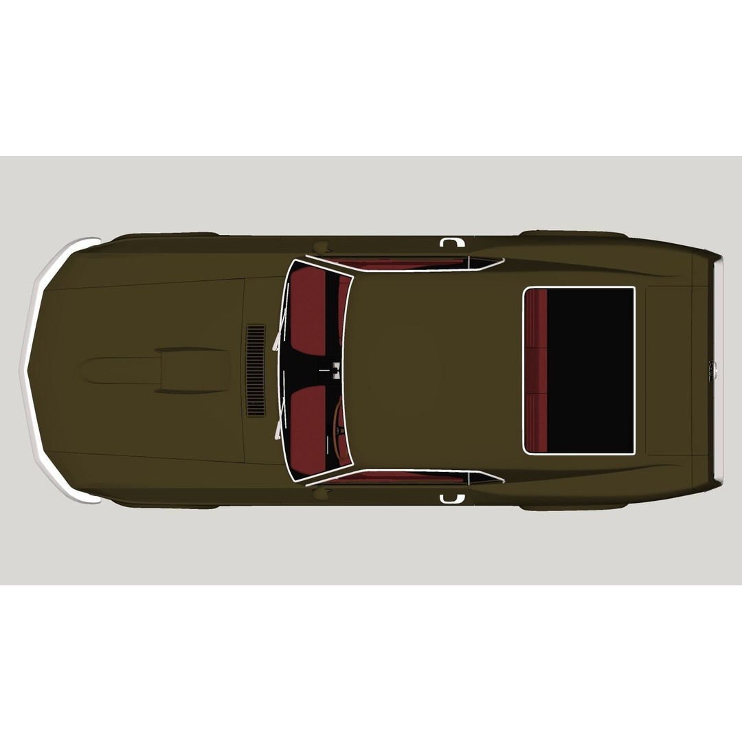 1970 Mustang 3D Model – High Poly & Low Poly Formats, Game Ready - View 31