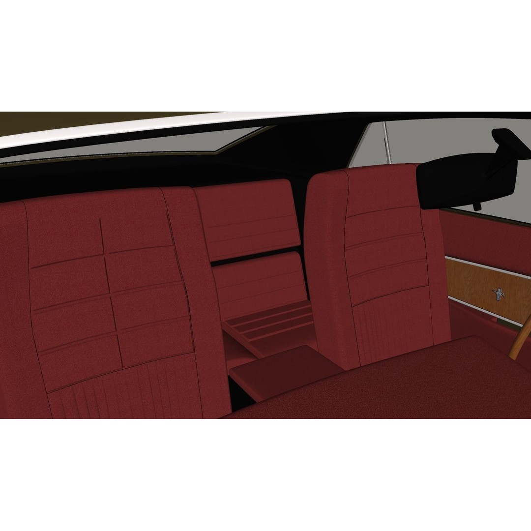 1970 Mustang 3D Model – High Poly & Low Poly Formats, Game Ready - View 33